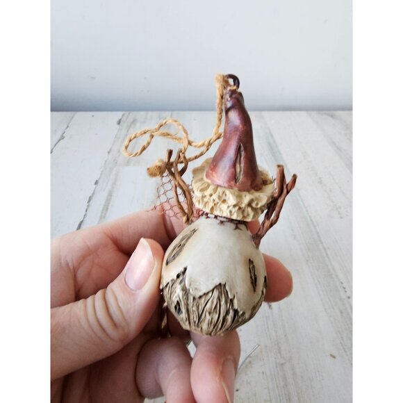 Pine cone snowman ornament set cabin rustic roly poly Xmas tree - Picture 4 of 9